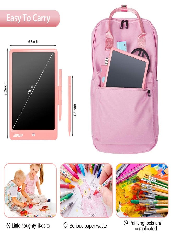 ERUW LCD Writing Tablet Colorful 10 Inch Electronic Graphics Doodle Board eWriter Drawing Pad with Memory Lock Gift for Kids & Adults Home School Office Handwriting Tablet (Pink) - Image 5